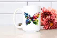 Abstract Vibrant Watercolor Butterfly PNG Product Image 2