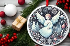 Round Christmas Ornament Sublimation|Clipart Product Image 1
