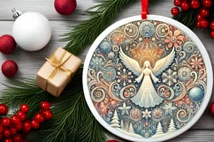 Round Christmas Ornament Sublimation|Clipart Product Image 1