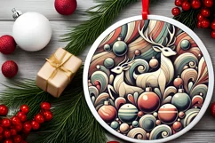 Round Christmas Ornament Sublimation|Clipart Product Image 1