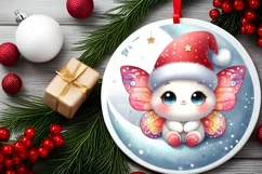 Baby Butterfly Winter Outfit Christmas Ornament Sublimation Product Image 2