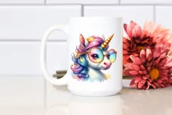 pastel Baby Unicorn Beach Scene PNG Product Image 2