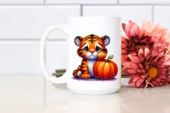 Vibrant Watercolor Whimsical Tiger | Clipart Product Image 2