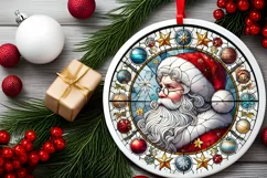Round Christmas Ornament Sublimation|Clipart Product Image 1