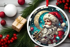 Round Christmas Ornament Sublimation|Clipart Product Image 1