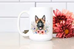 Watercolor Cute Pastel Malinois Puppy Clipart Product Image 2