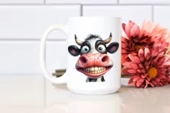 Cow Funny Crazy Cow Portrait | Sublimation | Clipart Product Image 2