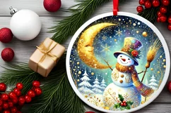 Round Christmas Ornament Sublimation|Clipart Product Image 1