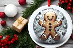 Round Christmas Ornament Sublimation|Clipart Product Image 2