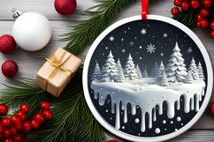 Round Christmas Ornament Sublimation|Clipart Product Image 2