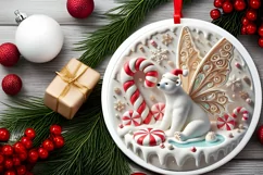 Round Christmas Ornament Sublimation|Clipart Product Image 1