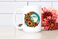 Colorful Sunflowers Half Moon PNG Product Image 2