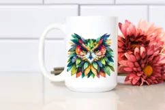 Abstract Vibrant Watercolor Owl PNG Product Image 2