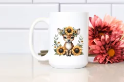 Detailed Watercolor Boho Funny Baby Deer Clipart Product Image 2
