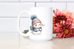 Cute Winter Baby Bunny Sleigh PNG Product Image 2