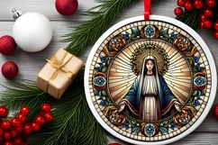 Round Christmas Ornament Sublimation|Clipart Product Image 1