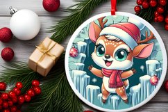 Round Christmas Ornament Sublimation|Clipart Product Image 2