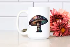 Detailed Mystical Mushroom with Watercolor Splash PNG Product Image 2