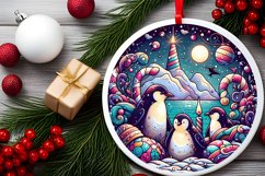 Round Christmas Ornament Sublimation|Clipart Product Image 2