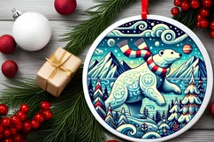 Round Christmas Ornament Sublimation|Clipart Product Image 1
