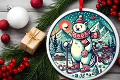 Round Christmas Ornament Sublimation|Clipart Product Image 1
