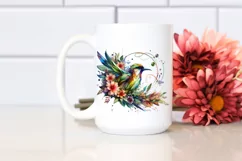 Abstract Vibrant Watercolor Bird PNG Product Image 2