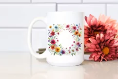 Colorful Frame Watercolor Wild Flowers | Clipart Product Image 2