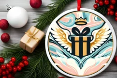 Round Christmas Ornament Sublimation|Clipart Product Image 1