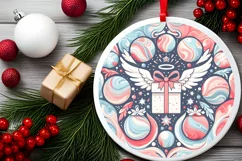 Round Christmas Ornament Sublimation|Clipart Product Image 1