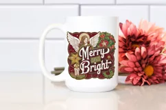 Retro Merry and Bright Christmas Png Product Image 2
