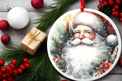 Round Christmas Ornament Sublimation|Clipart Product Image 1