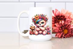 Contempt Baby Bear with Floral Wreath PNG Product Image 2