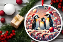 Round Christmas Ornament Sublimation|Clipart Product Image 2