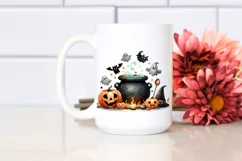 Simple Funny Haloween Clipart with Cauldron PNG Product Image 2