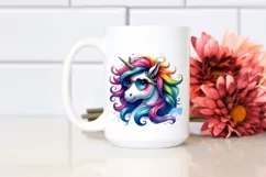Cute Unicorn Watercolor Clipart Product Image 2