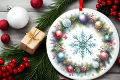 Round Christmas Ornament Sublimation|Clipart Product Image 2