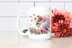 Colorful Cute Fairy Tumbling with Flower Petals in the Wind Product Image 2