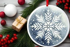 Snowflake Christmas Ornament Sublimation PNG Product Image 2