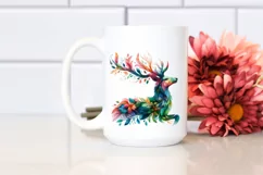 Abstract Vibrant Watercolor Deer PNG Product Image 2