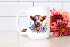 Cute Watercolor Baby Highland Cow | Sublimation | Clipart Product Image 2