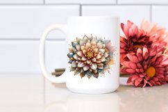Detailed Dahlia with Watercolor Splash | Clipart Product Image 2