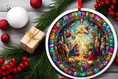 Round Christmass Ornament PNG Product Image 2
