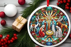 Round Christmas Ornament Sublimation|Clipart Product Image 2