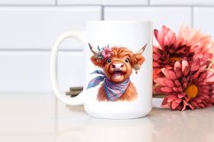 Cow Excited Highland Cow Portrait | Sublimation | Clipart Product Image 2