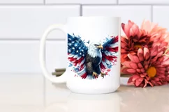 Patriotic Bald Eagle Watercolor | Summer Clipart Product Image 2