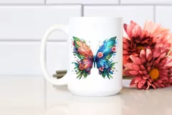 Abstract Vibrant Watercolor Butterfly PNG Product Image 2