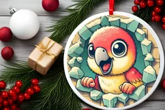 Round Christmas Ornament Sublimation|Clipart Product Image 1