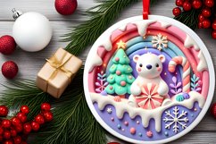 Round Christmas Ornament Sublimation|Clipart Product Image 2