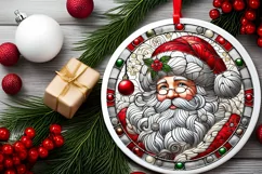 Round Christmas Ornament Sublimation|Clipart Product Image 1