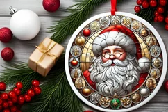 Round Christmas Ornament Sublimation|Clipart Product Image 1